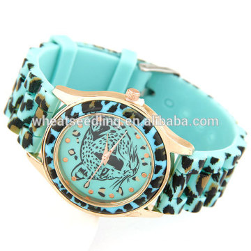 Jugendliche Süßigkeitfarbe Leopard neue Band digitale Armband-Silikongeleeuhr